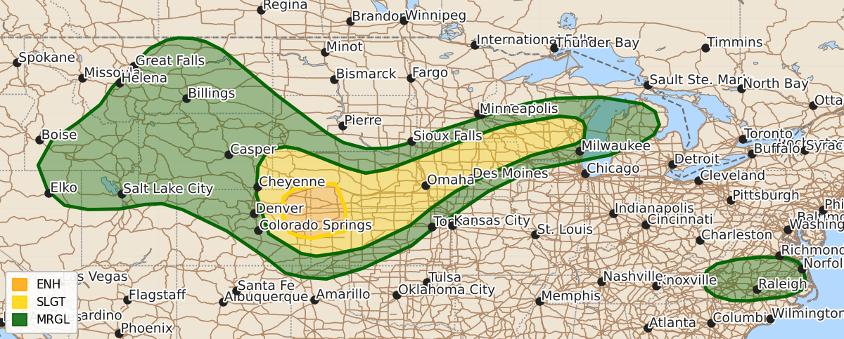 Risk area map for Day 1 Areal Outline
