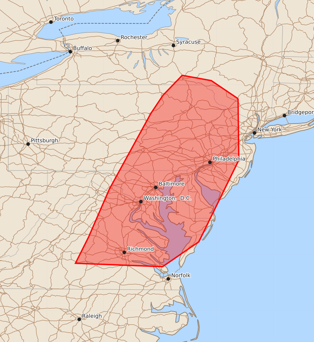 Risk area map for Mesoscale Discussion 1146