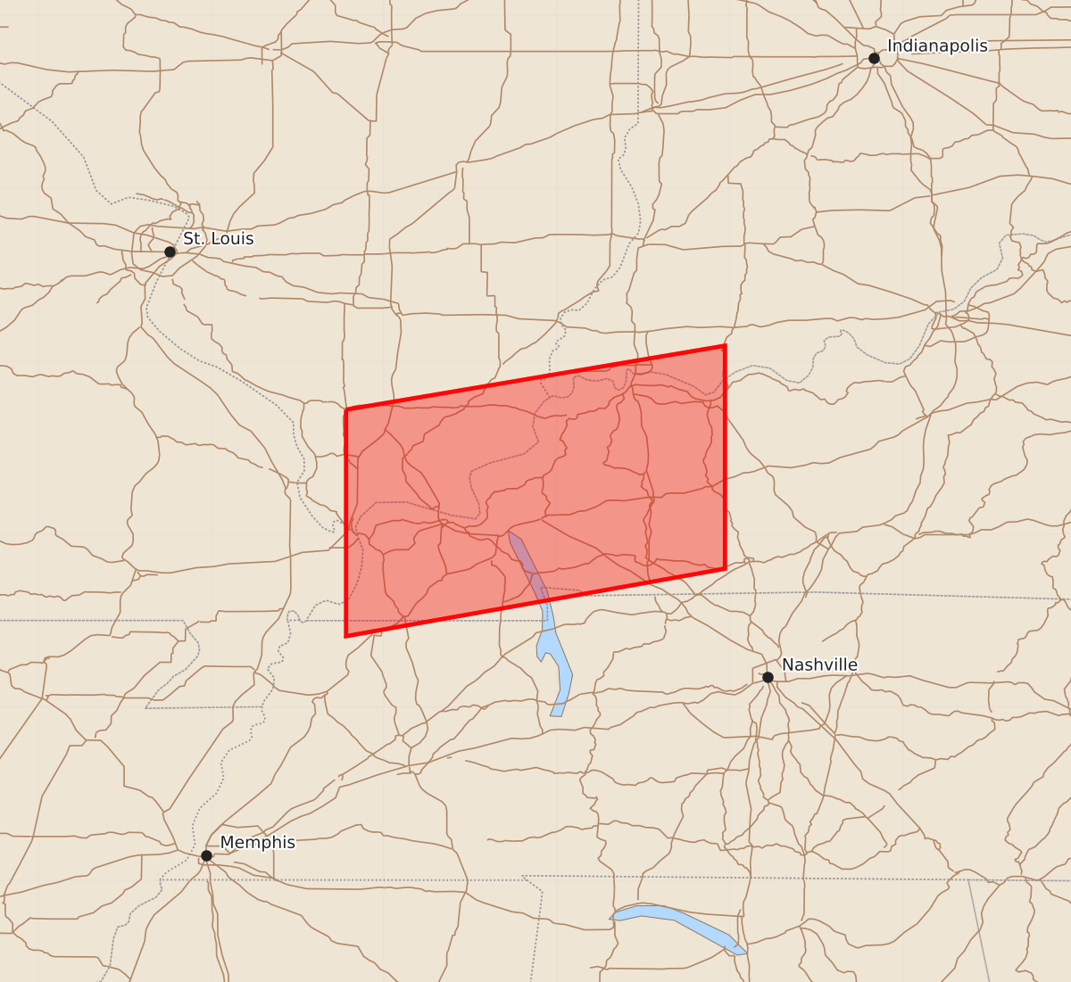 Risk area map for Watch 399 Outline