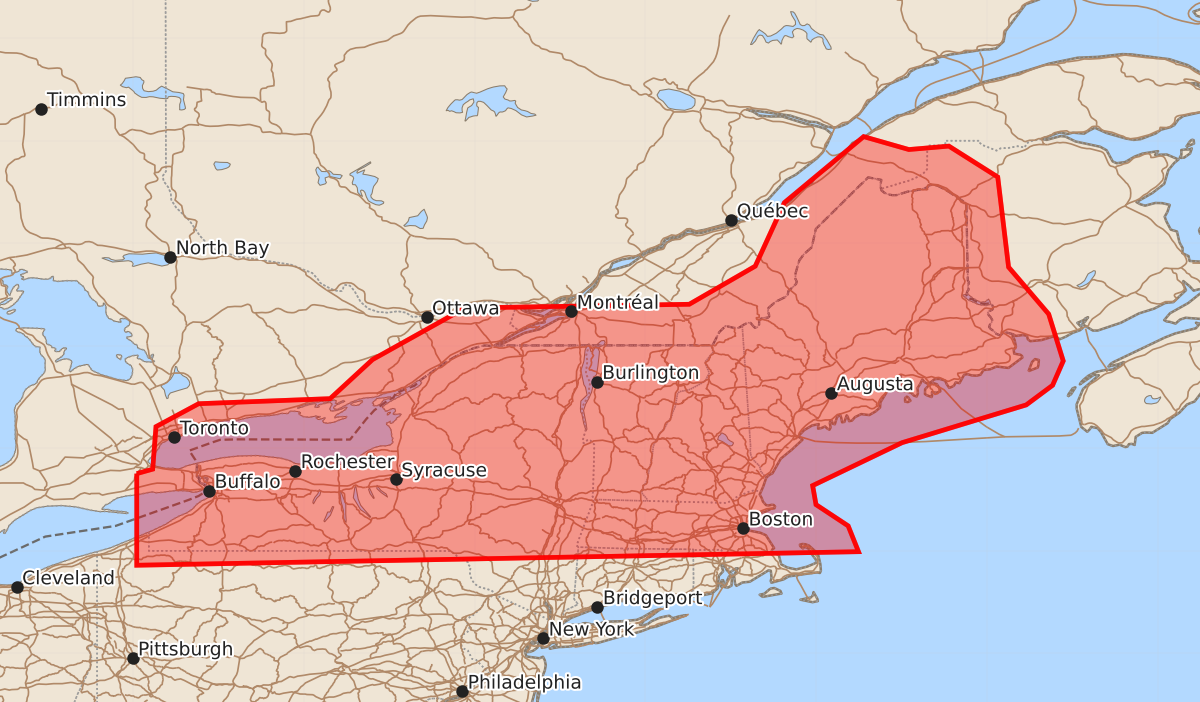 Risk area map for Watch 494 Outline