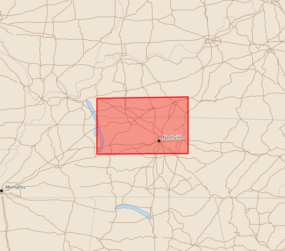 Risk area map for Watch 603 Outline