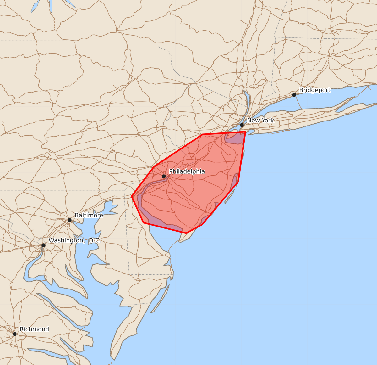 Risk area map for Mesoscale Discussion 2148