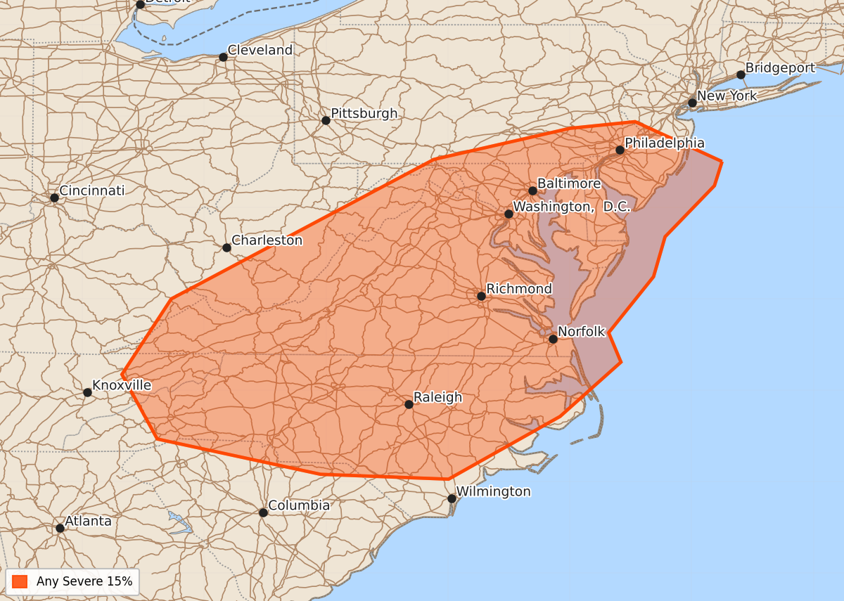 Risk area map for Day 4-8 Areal Outline