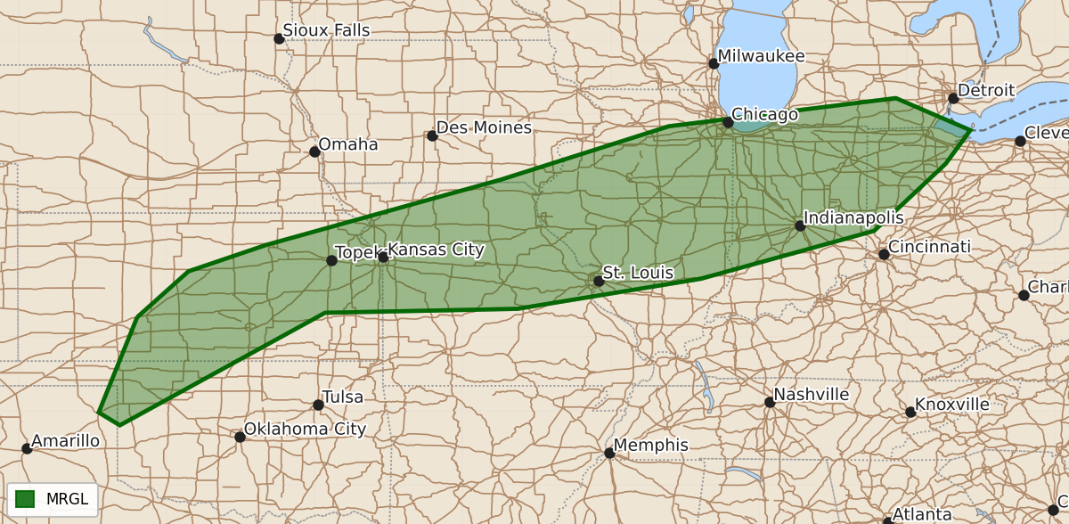 Risk area map for Day 2 Convective Outlook