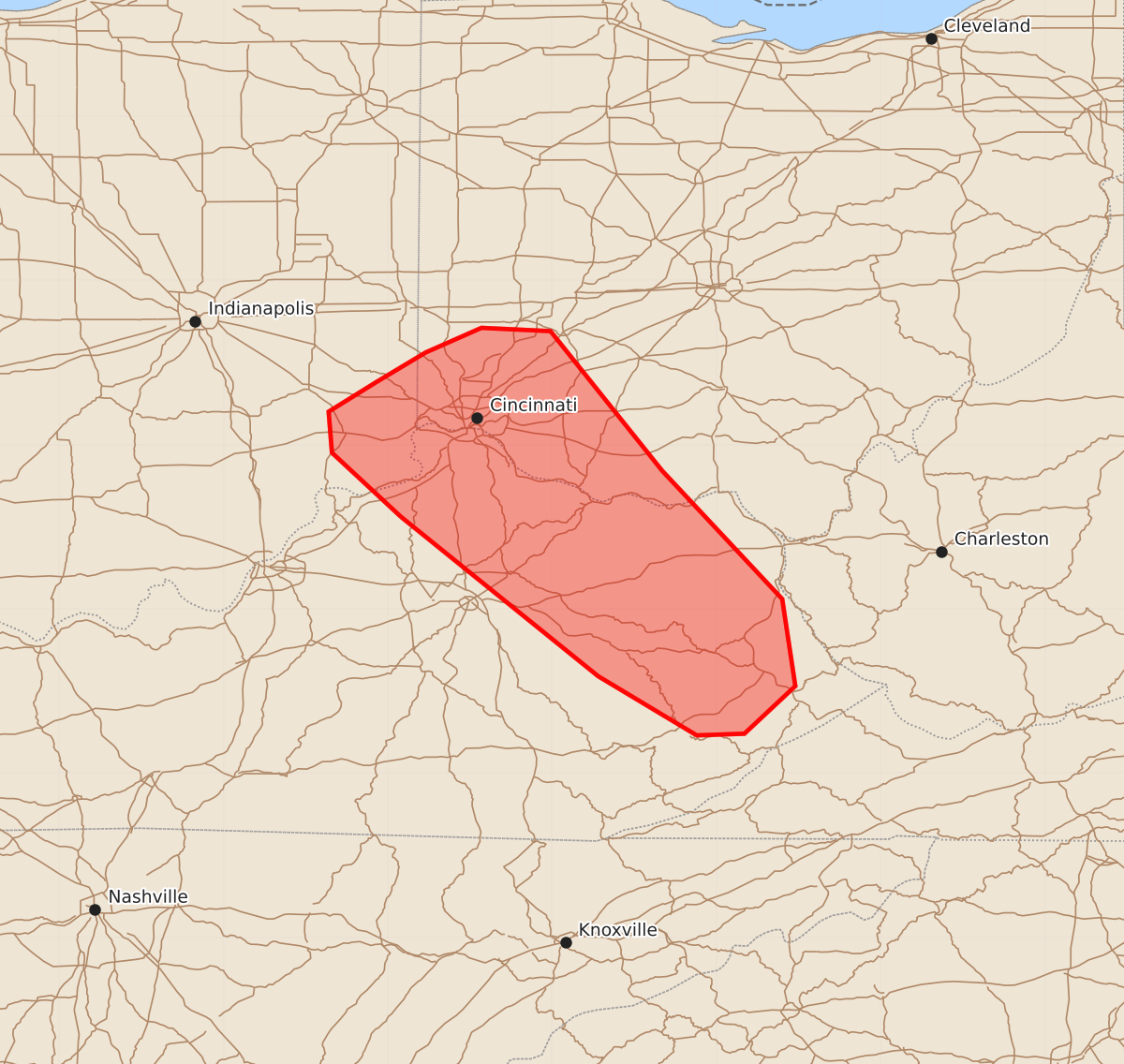 Risk area map for Mesoscale Discussion 1931
