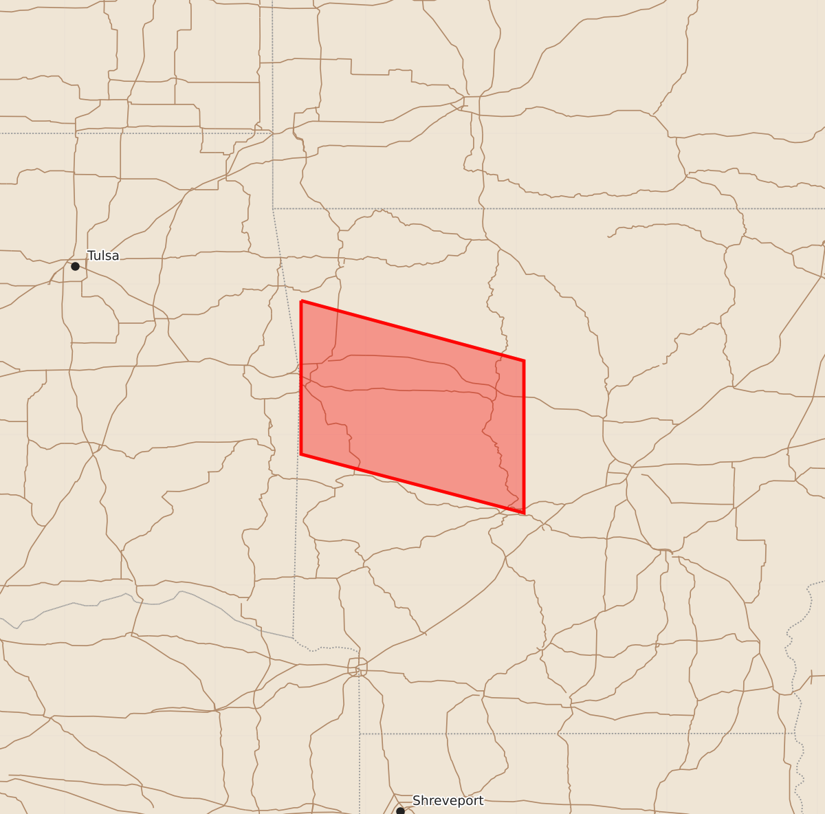 Risk area map for Watch 395 Outline