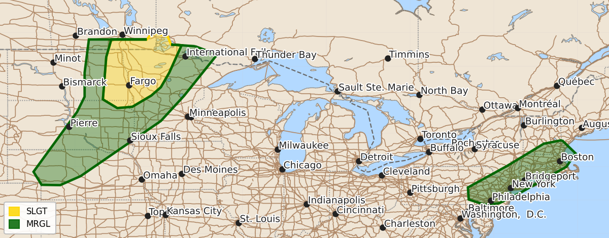 Risk area map for Day 3 Areal Outline