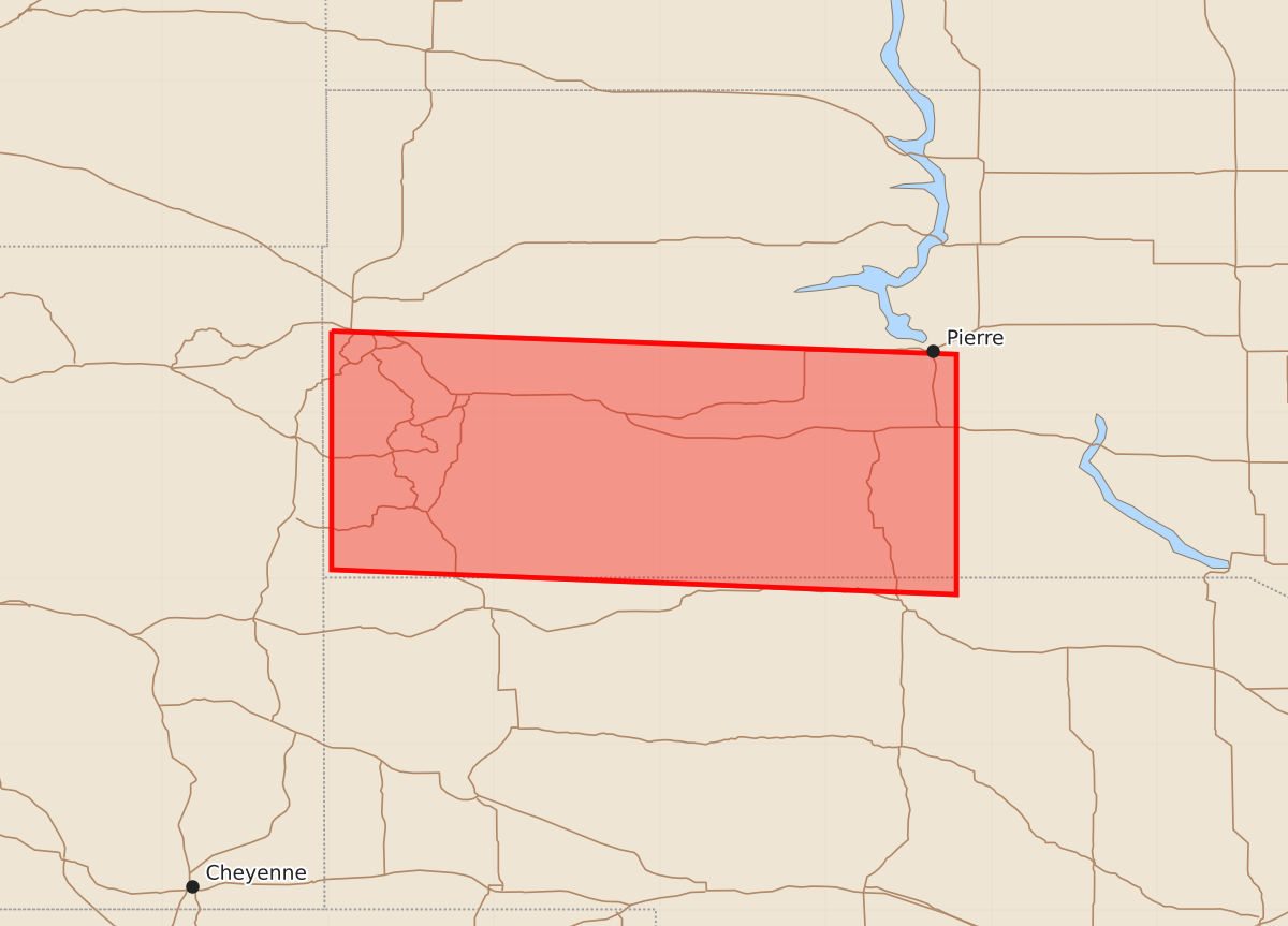 Risk area map for Watch 446 Outline