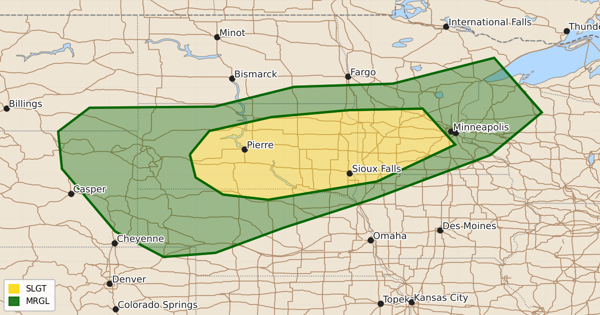 Risk area map for Day 3 Areal Outline