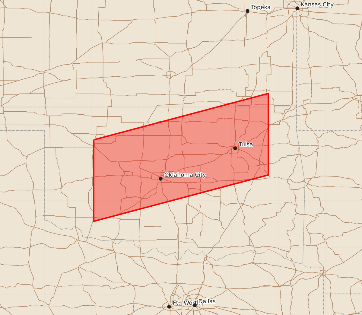Risk area map for Watch 483 Outline