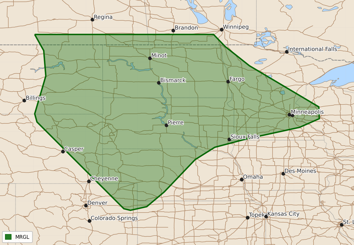 Risk area map for Day 2 Convective Outlook