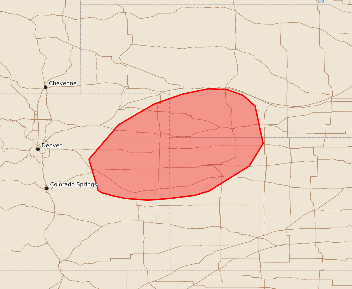 Risk area map for Mesoscale Discussion 2308