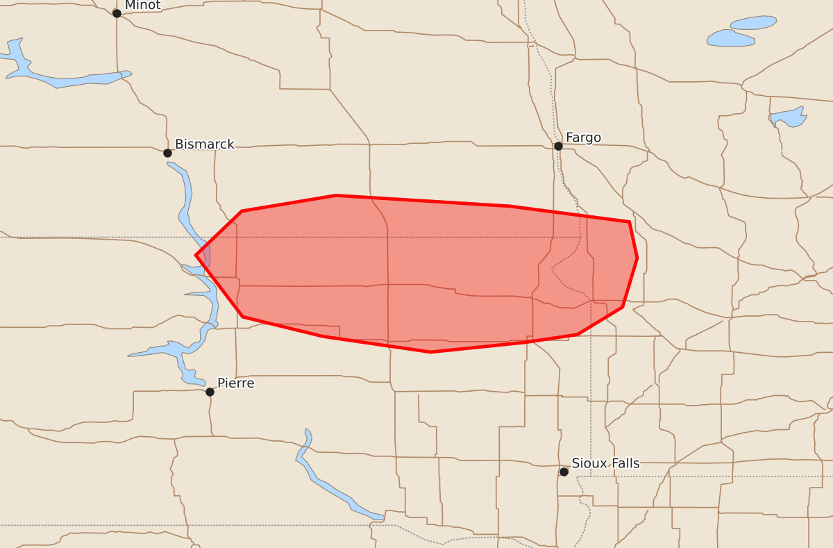 Risk area map for Mesoscale Discussion 1531