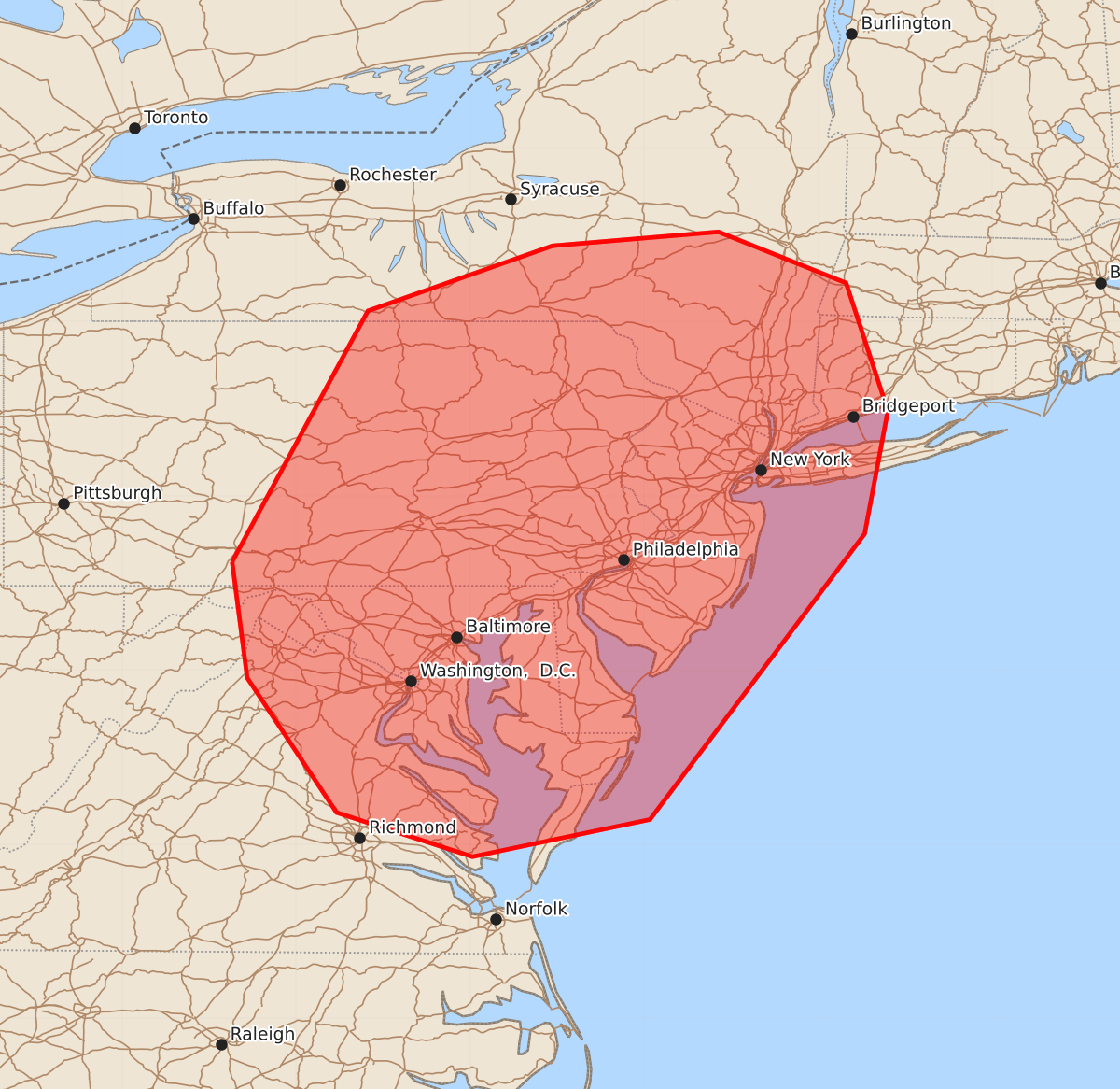 Risk area map for Mesoscale Discussion 1091