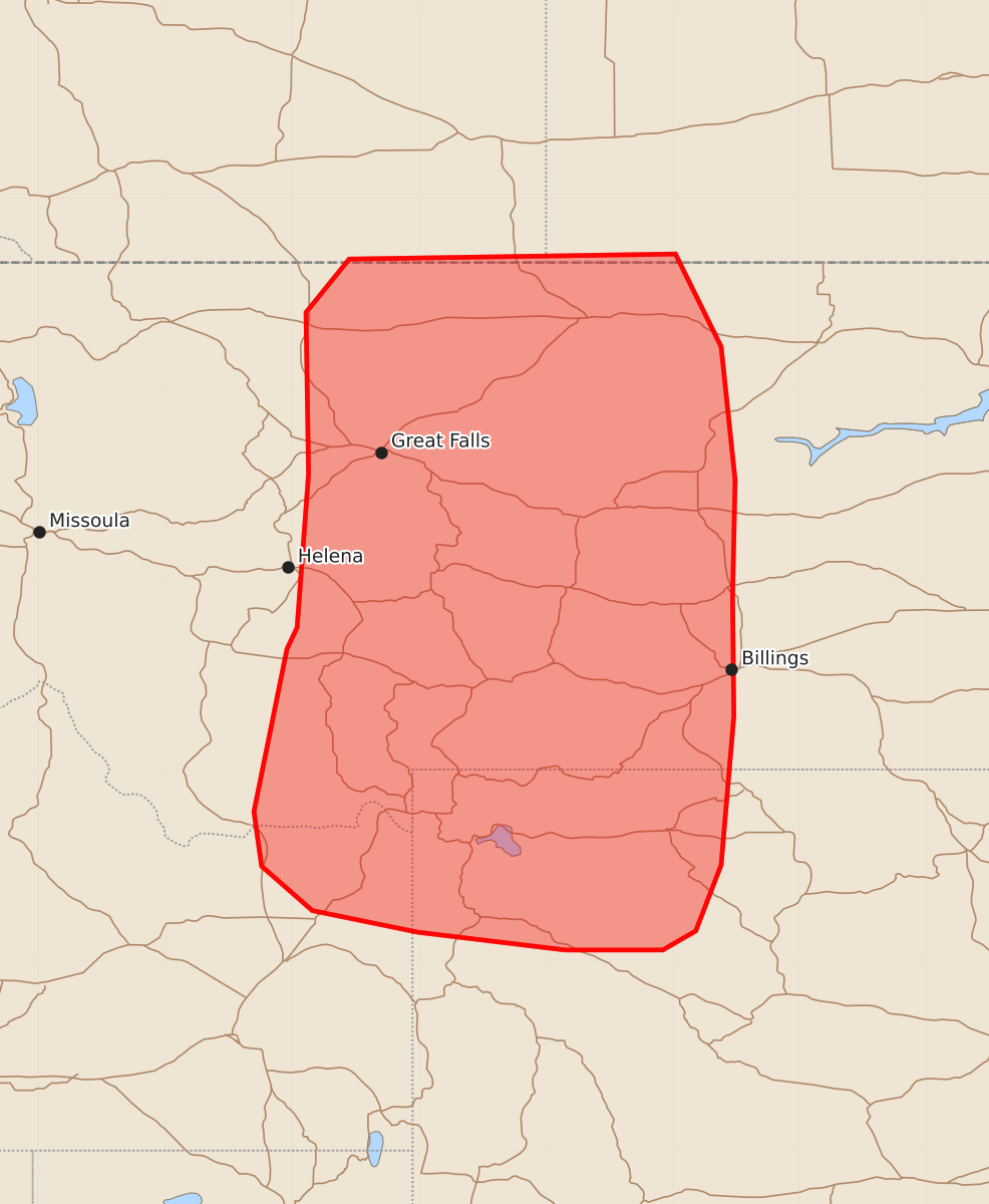 Risk area map for Mesoscale Discussion 2099
