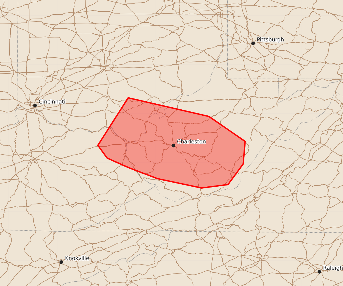Risk area map for Mesoscale Discussion 2004