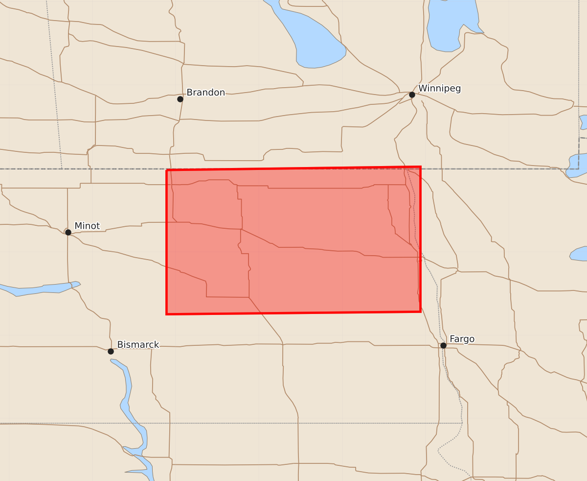 Risk area map for Watch 491 Outline