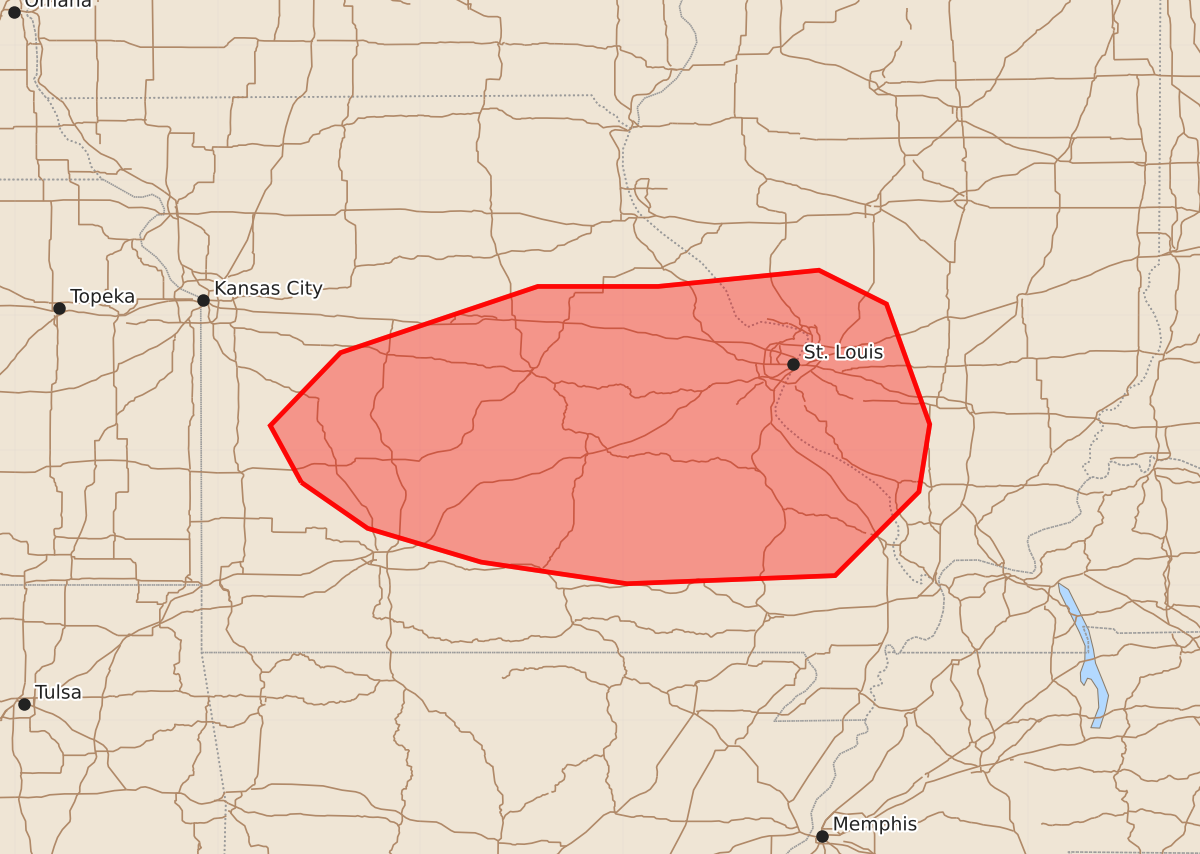 Risk area map for Mesoscale Discussion 2001