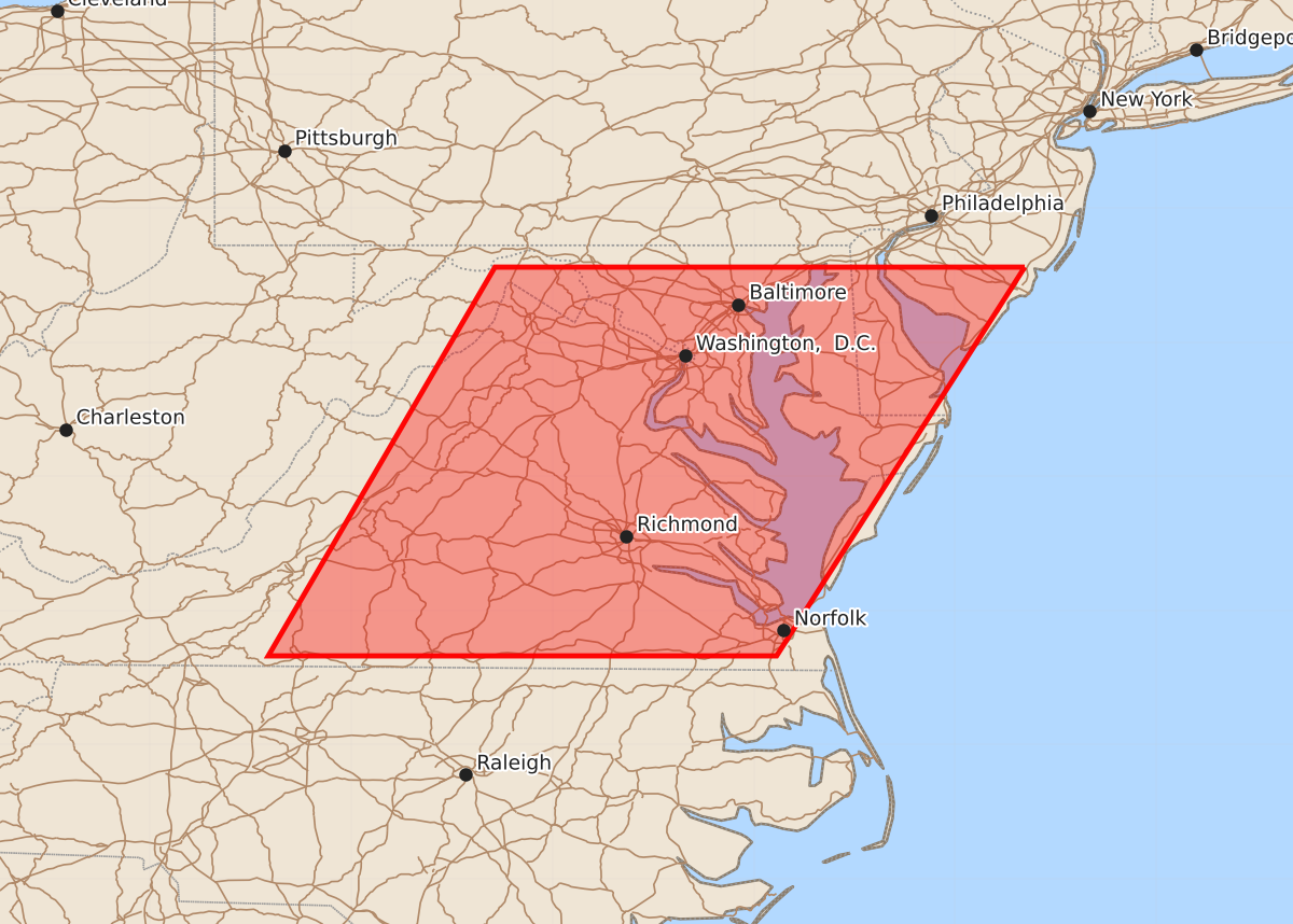 Risk area map for Watch 509 Outline