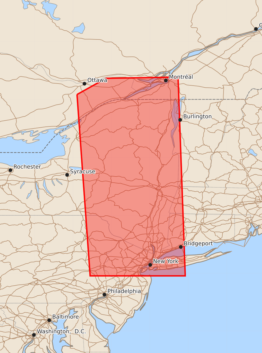 Risk area map for Watch 322 Outline