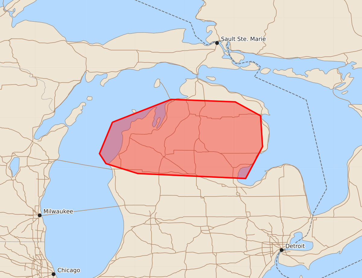 Risk area map for Mesoscale Discussion 1434