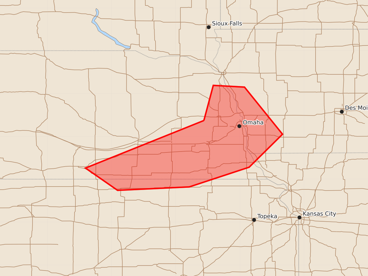 Risk area map for Mesoscale Discussion 1808