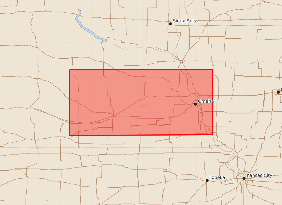 Risk area map for Watch 325 Outline