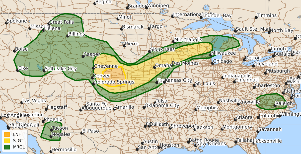 Risk area map for Day 1 Areal Outline