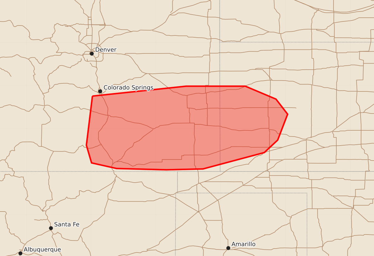 Risk area map for Mesoscale Discussion 2277