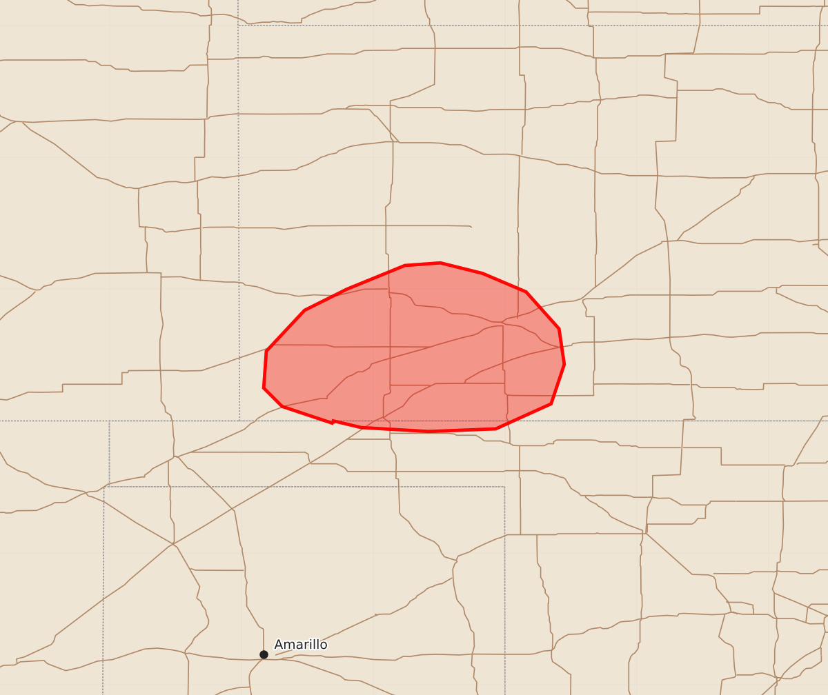 Risk area map for Mesoscale Discussion 1323