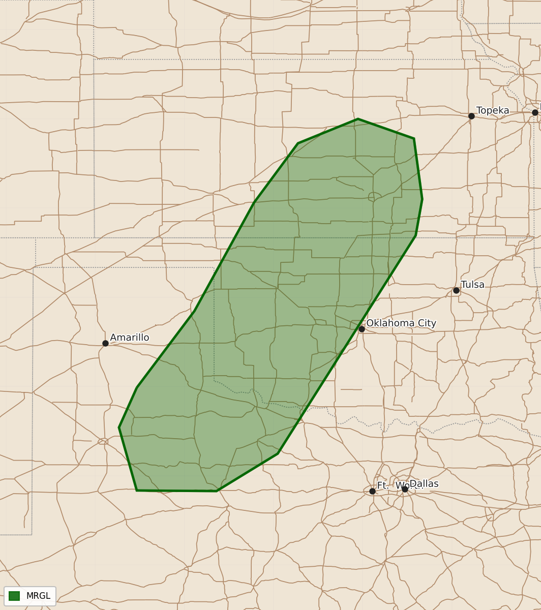 Risk area map for Day 2 Areal Outline