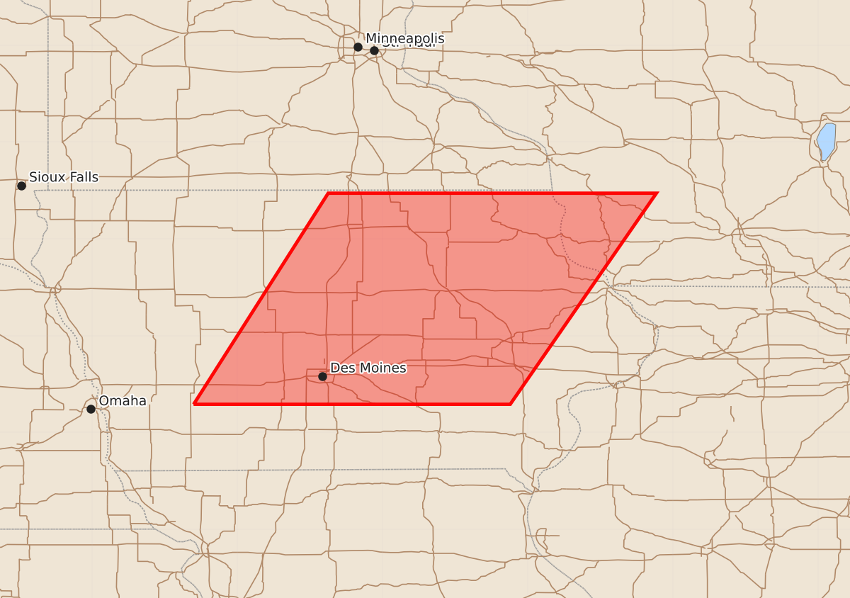 Risk area map for Watch 500 Outline
