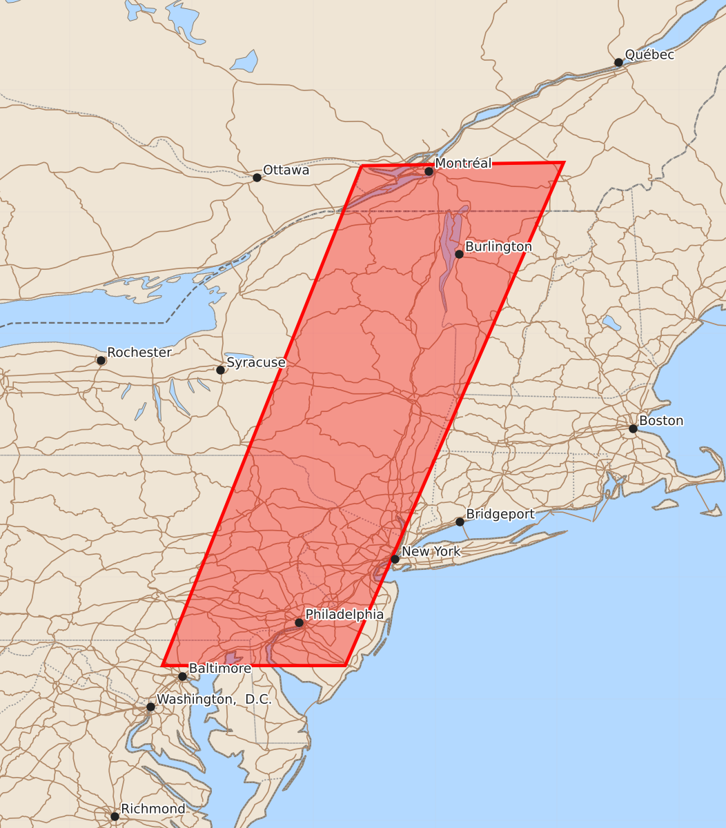 Risk area map for Watch 507 Outline