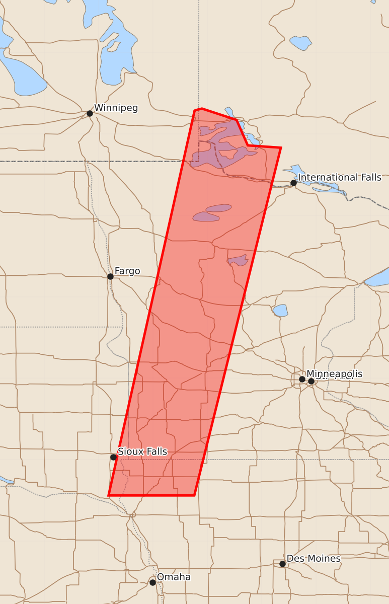 Risk area map for Watch 443 Outline