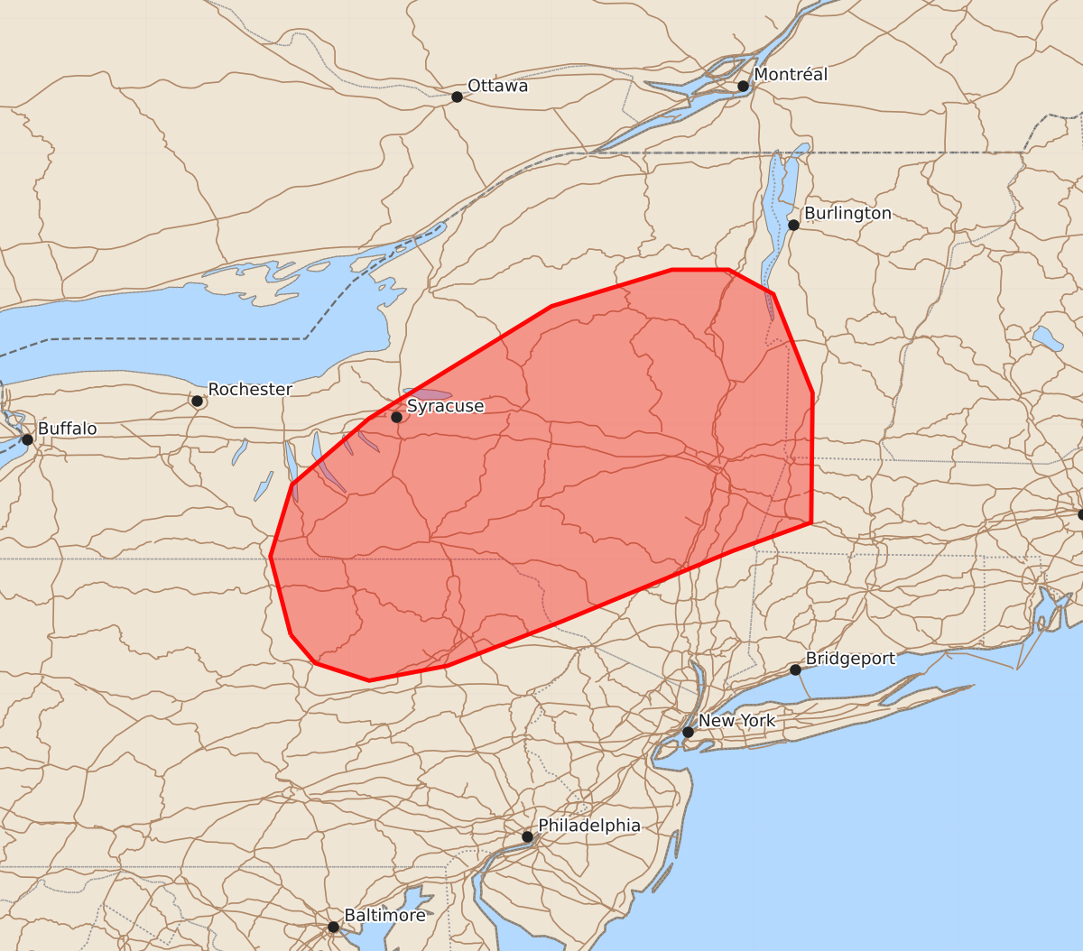 Risk area map for Mesoscale Discussion 2146