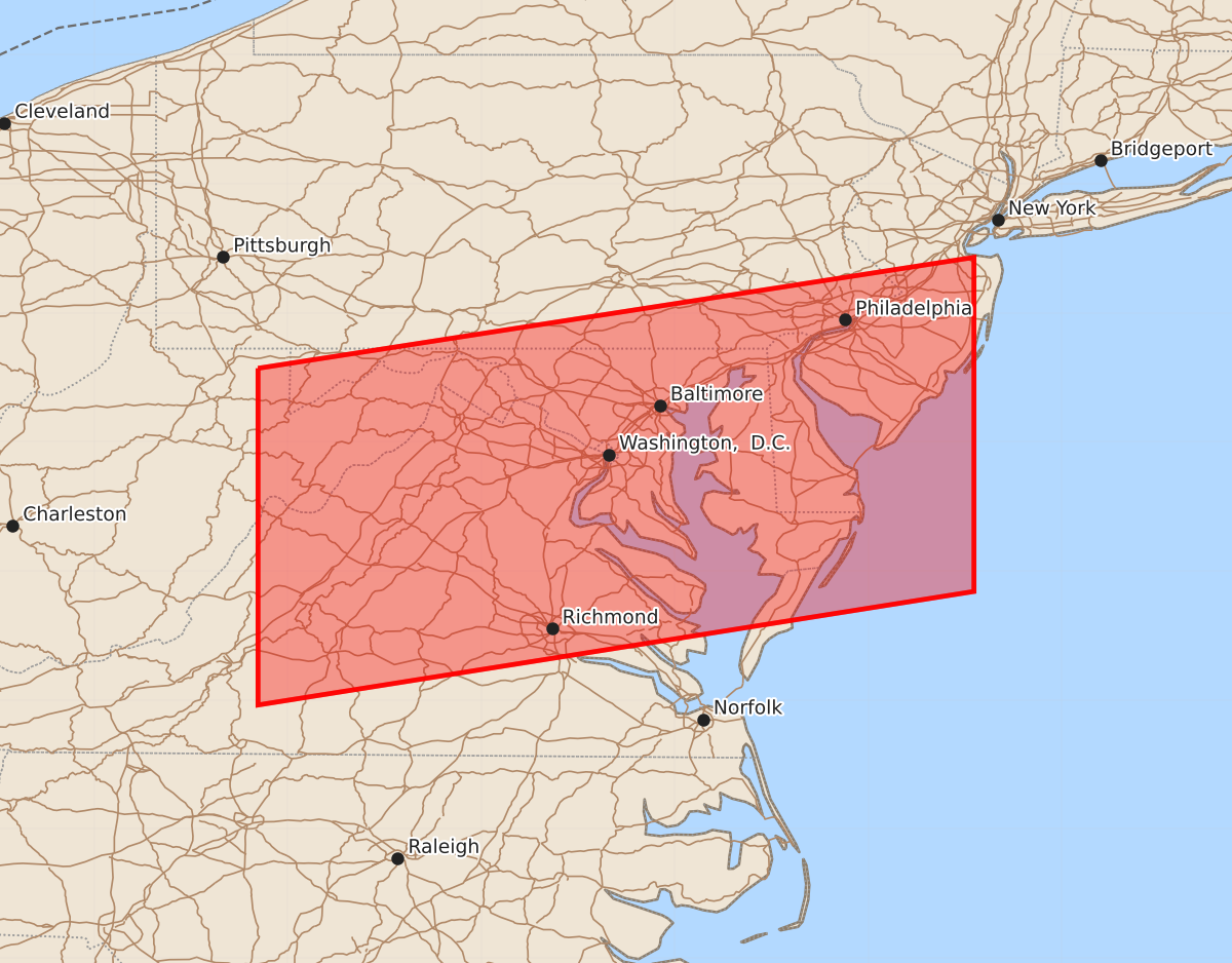 Risk area map for Watch 375 Outline