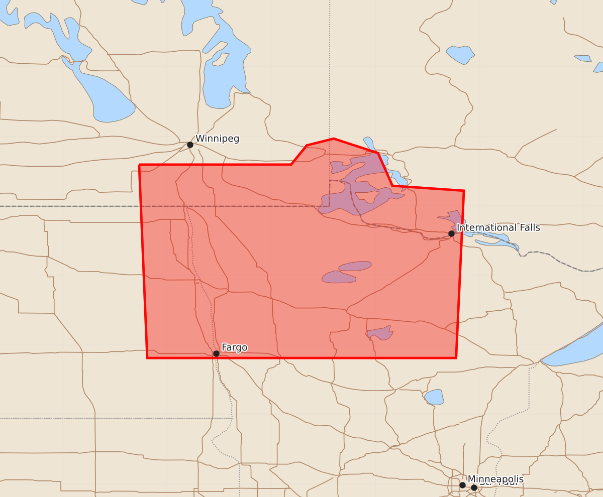 Risk area map for Watch 511 Outline