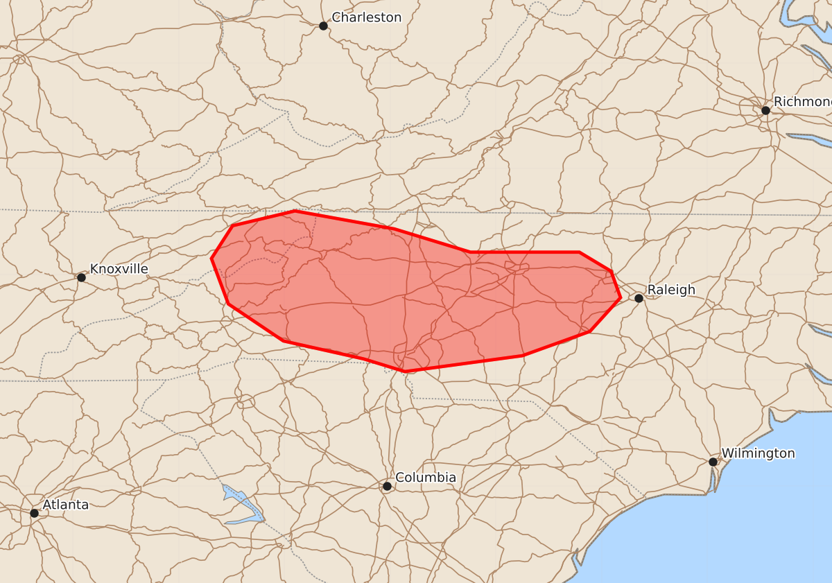 Risk area map for Mesoscale Discussion 1932