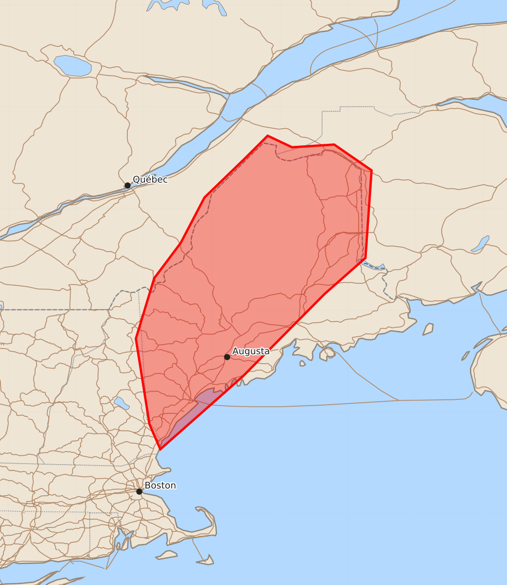 Risk area map for Mesoscale Discussion 1708
