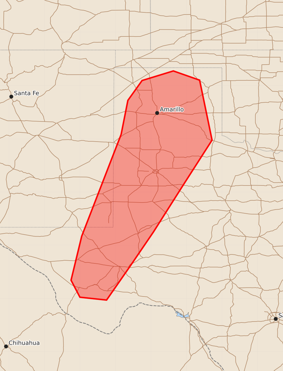 Risk area map for Mesoscale Discussion 1352