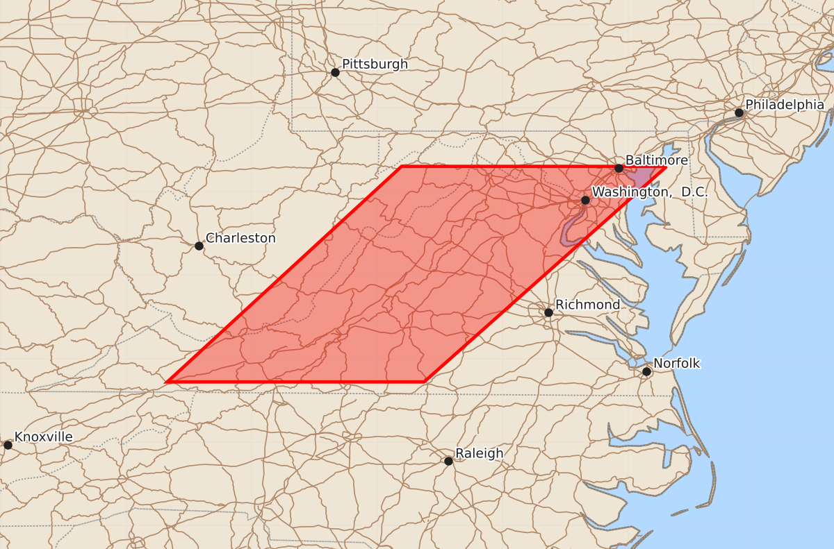 Risk area map for Watch 321 Outline