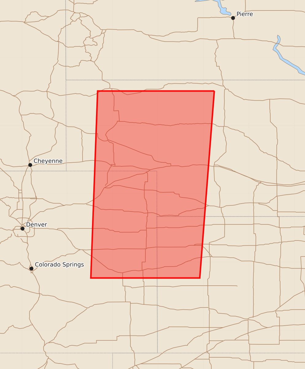 Risk area map for Watch 559 Outline