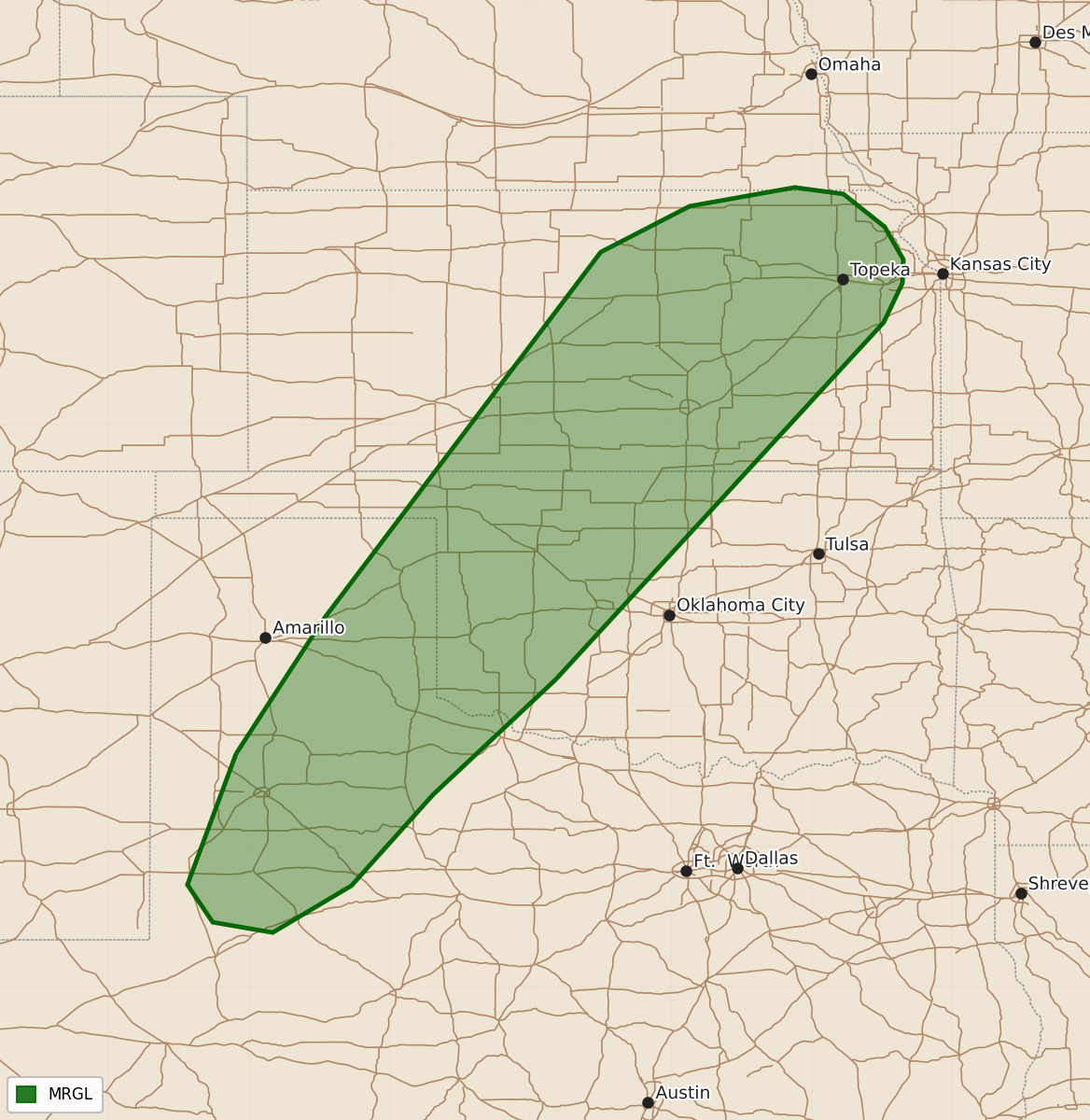 Risk area map for Day 2 Convective Outlook