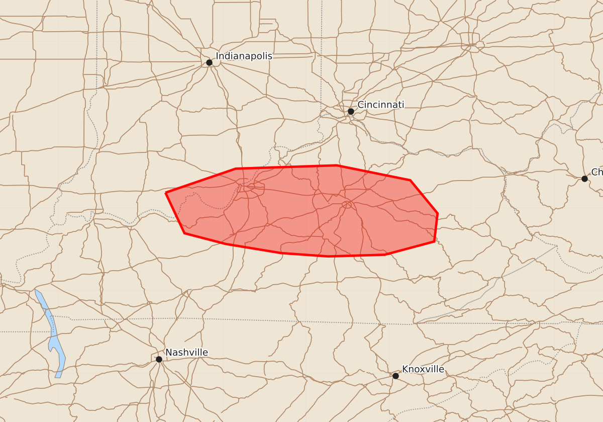 Risk area map for Mesoscale Discussion 1777