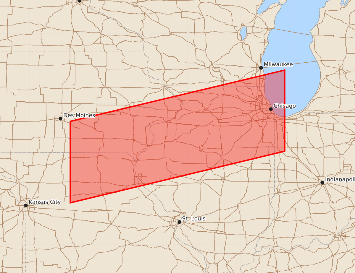 Risk area map for Watch 313 Outline