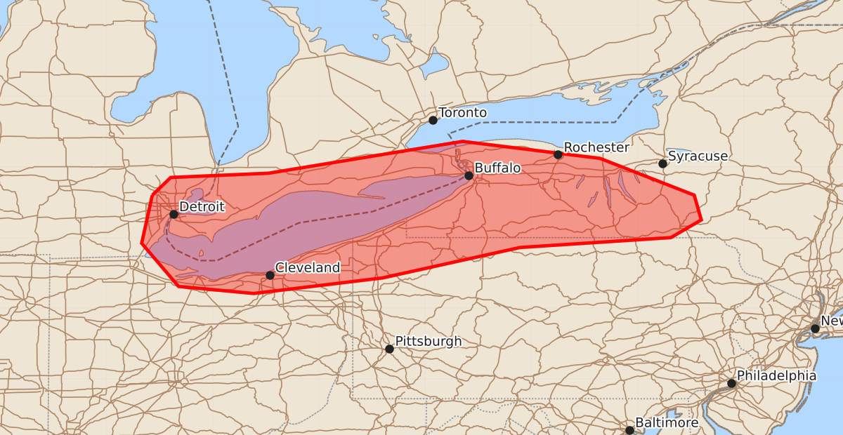 Risk area map for Mesoscale Discussion 1650
