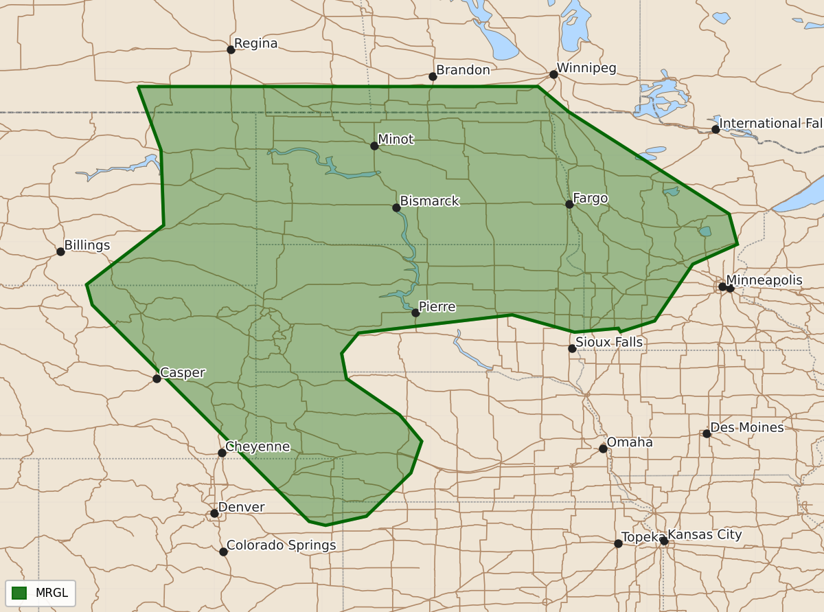 Risk area map for Day 2 Areal Outline