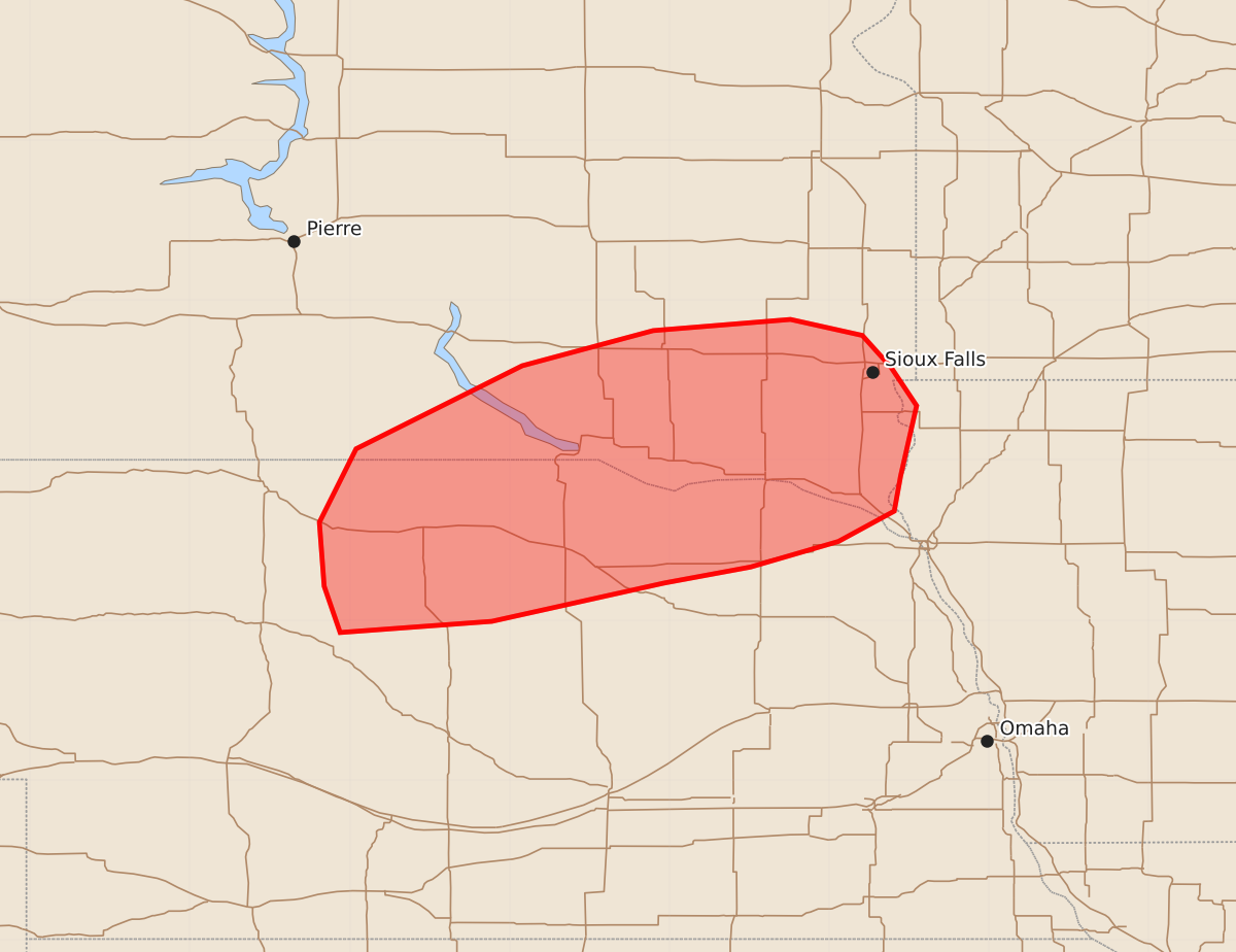 Risk area map for Mesoscale Discussion 1411