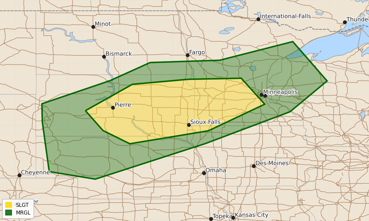 Risk area map for Day 3 Convective Outlook