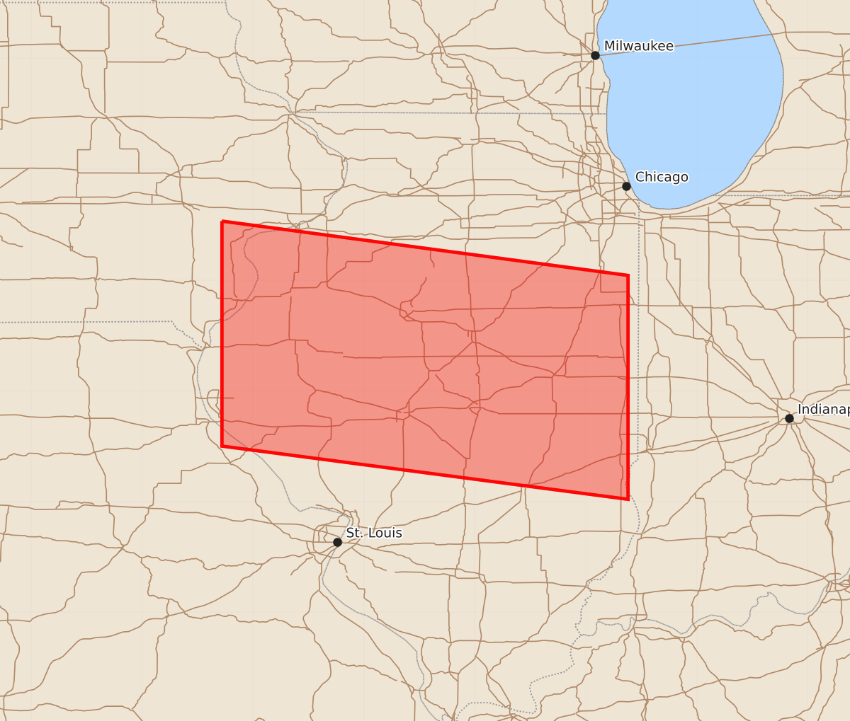 Risk area map for Watch 340 Outline